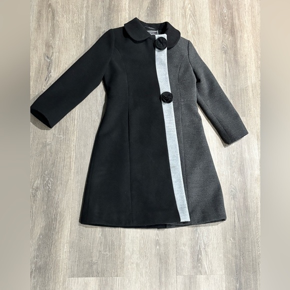 Rothschild Other - 90s Vintage Rothschild Black Grey Girls Wool Pea Coat Size 6x